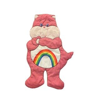 Vintage 1980s Care Bears Cheer Bear Quilted Wall Hanging Handmade from Kit